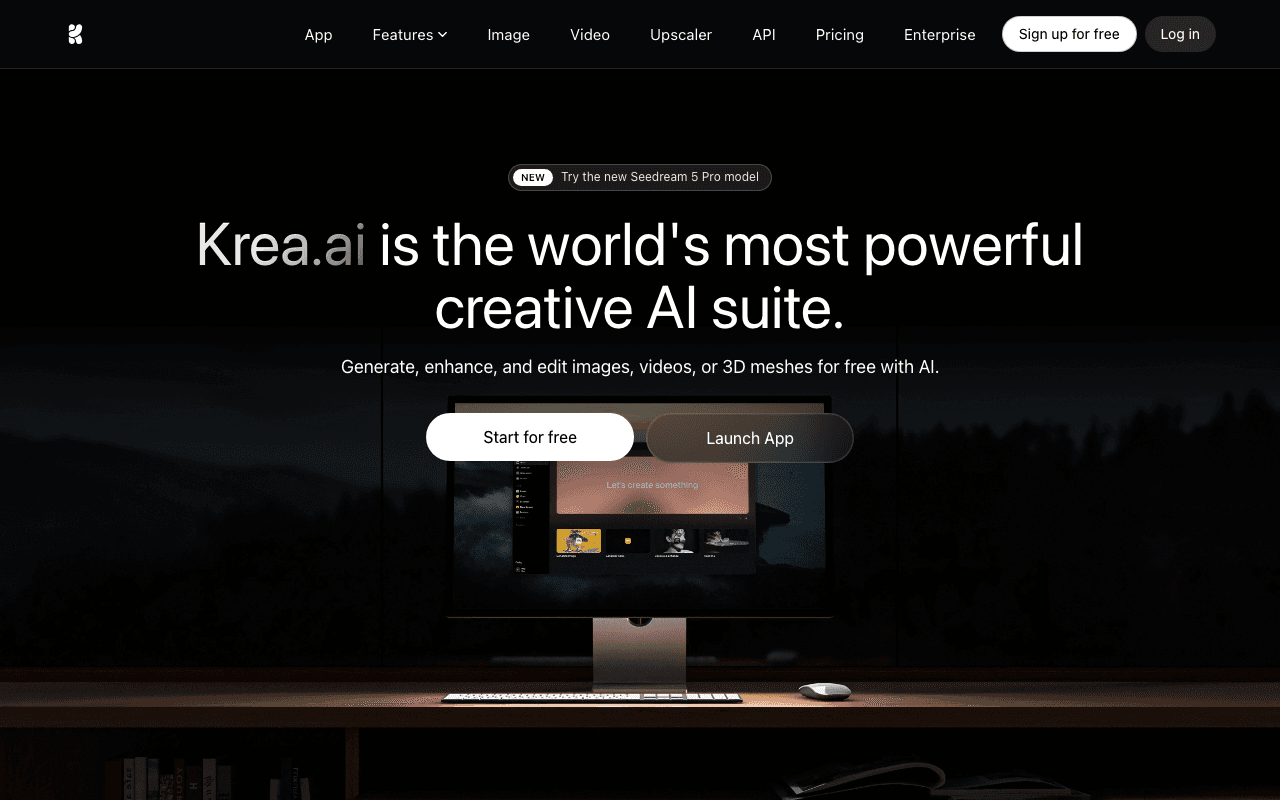 Krea homepage