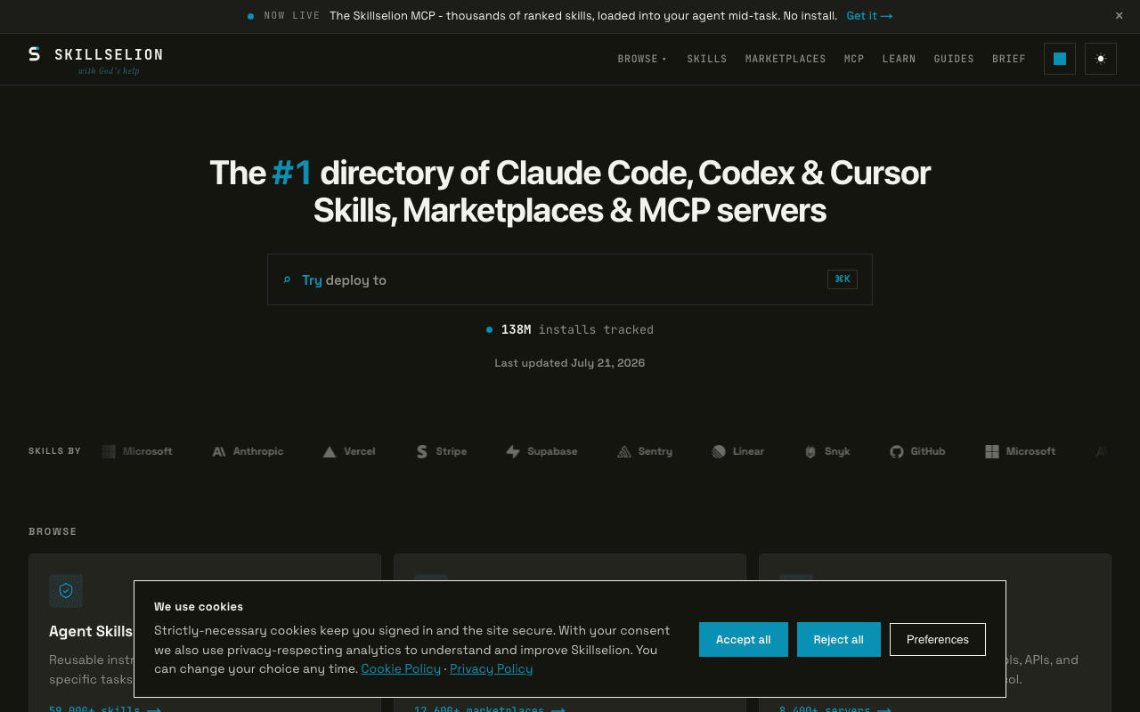 Skillselion homepage