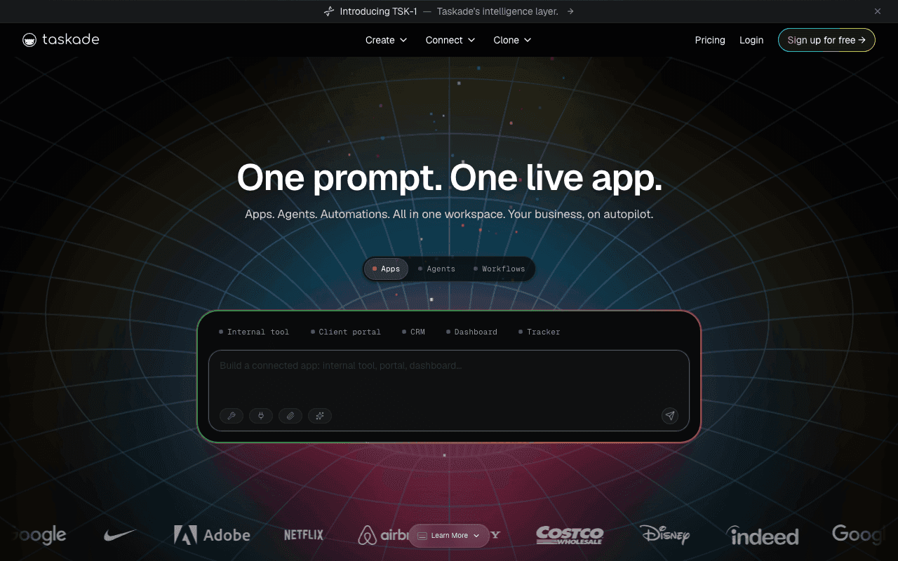 Taskade homepage